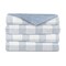 Sunbeam Microplush Comfy Toes Electric Heated Throw Blanket Foot Pocket Textured Blue Plaid Washable Auto Shut Off 3